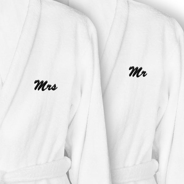 Custom Bathrobe Set for Couple, 2 Pieces Couple's Cotton Bath Robe, 100% Cotton by La'Hammam