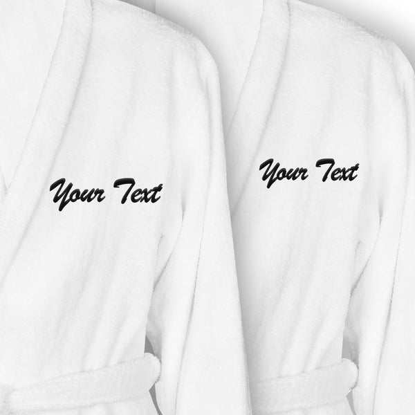 Custom Bathrobe Set for Couple, 2 Pieces Couple's Cotton Bath Robe, 100% Cotton by La'Hammam