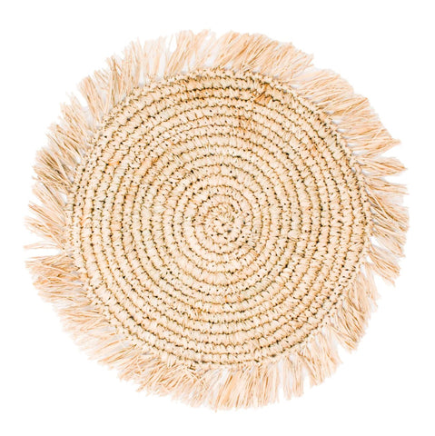 Cara Cara Straw Fringe Placemat (set of 4) by POPPY + SAGE