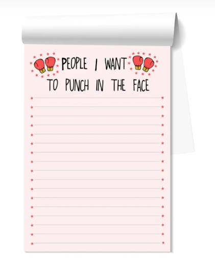 People I Want To Punch In The Face. Notepad. Stationary set. - The Cheeky Wink