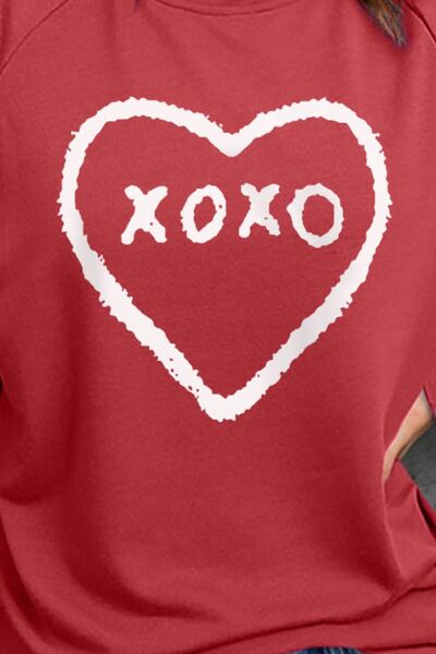 Long Sleeve Sweatshirt | Heart Round Neck Sweatshirt | The Cheeky Wink