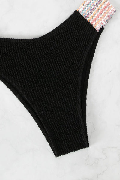 Contrast Textured High Cut Swim Set