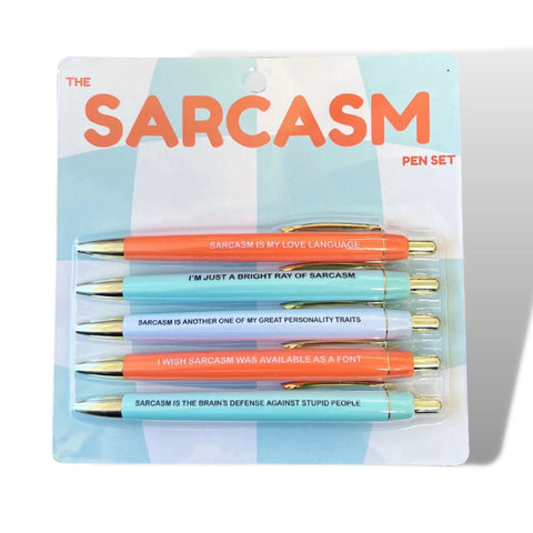 Sarcasm Pen Set. Humor Gifts. Ball Point Pen Gifts. FUN CLUB