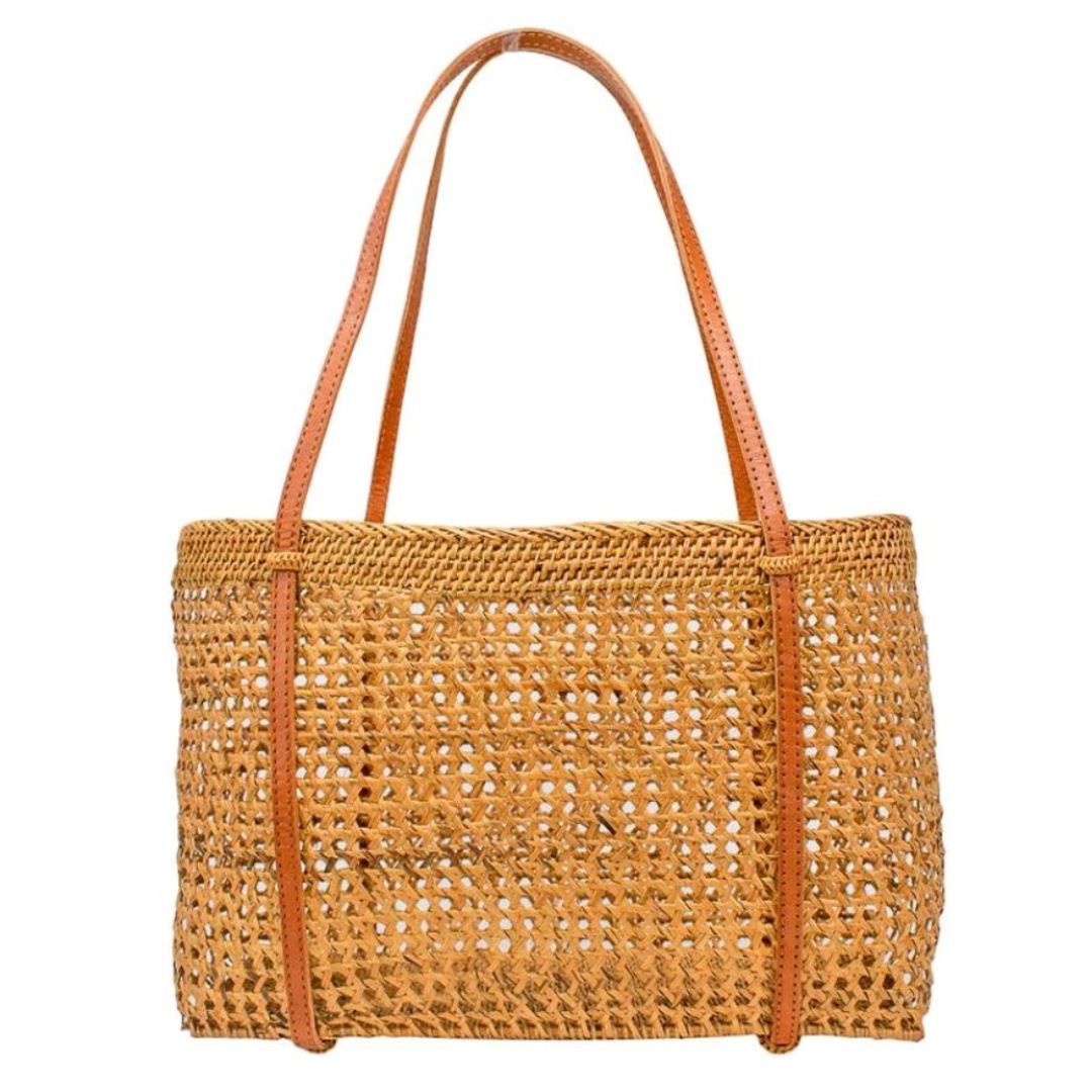 Borneo Striped Farmer's Straw Tote Bag - The Cheeky Wink