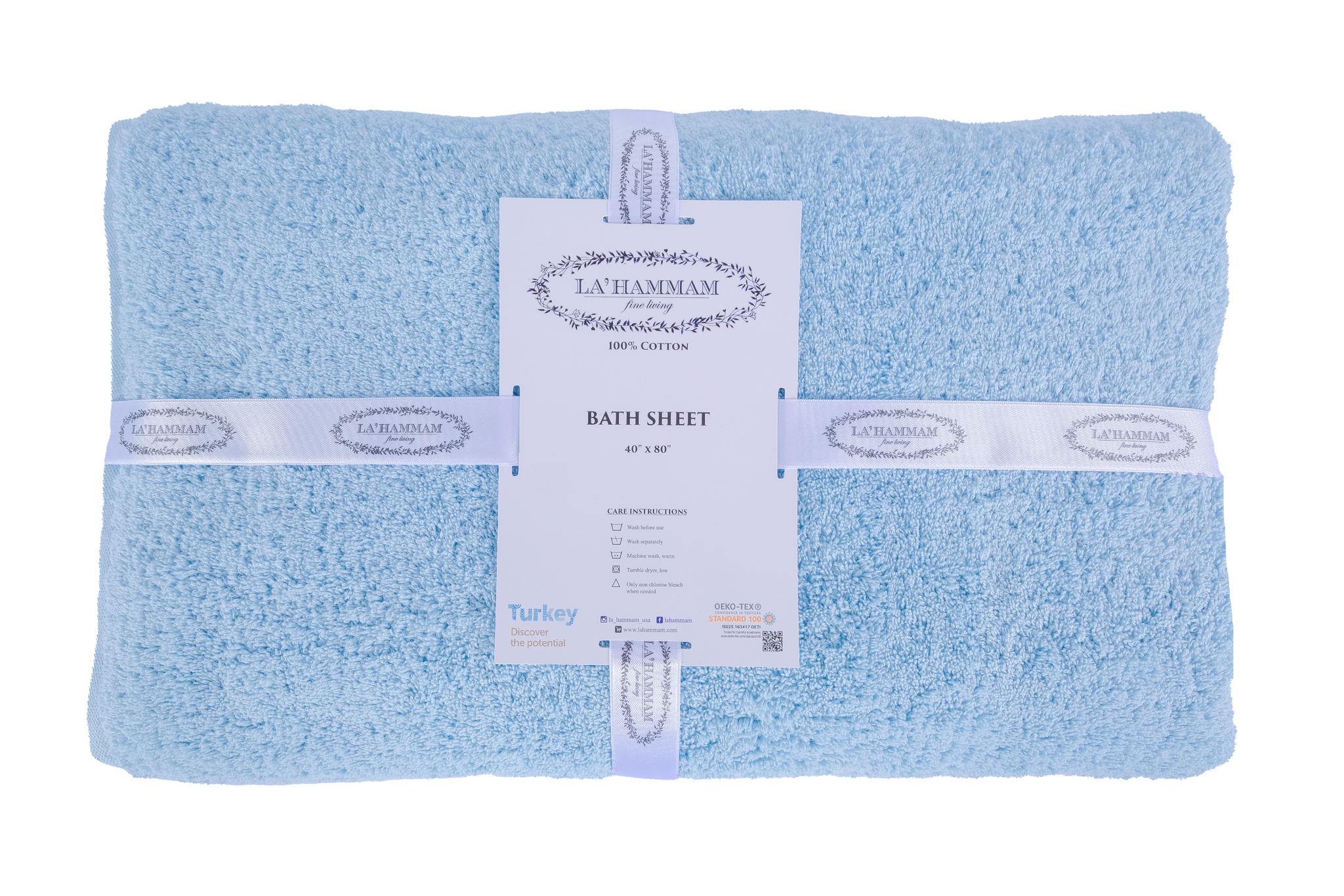 Turkish Cotton Bath Sheet Towel by La'Hammam