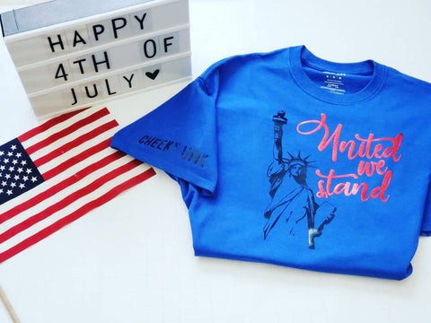 United We Stand Patriotic Tee. 4th of July Cotton T-shirt. Adult and Youth Holiday shirts. - The Cheeky Wink