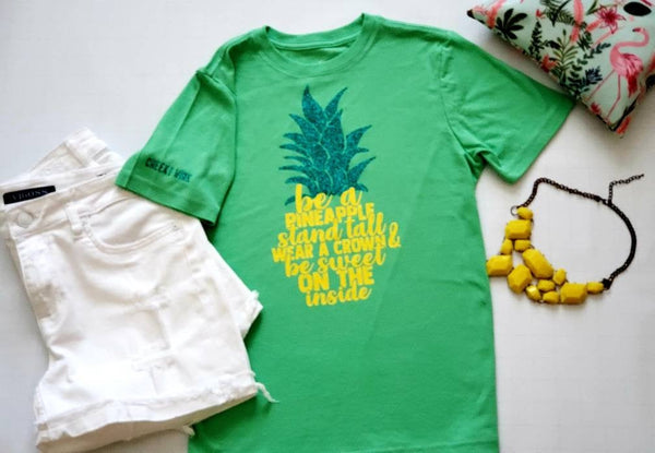 Pineapple Tee, Girls Cotton T-shirt - The Cheeky Wink