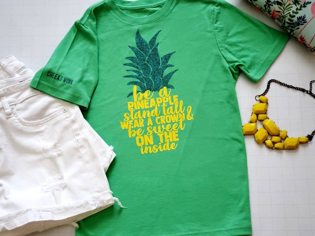 Pineapple Tee, Girls Cotton T-shirt - The Cheeky Wink