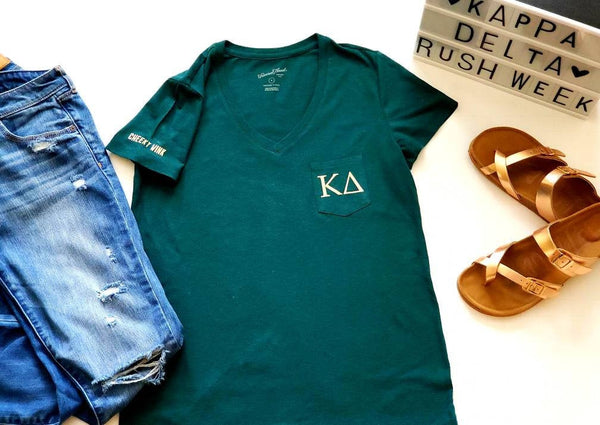 Sorority apparel. Womens Greek Tees. Kappa Delta. Cotton T-shirt. - The Cheeky Wink