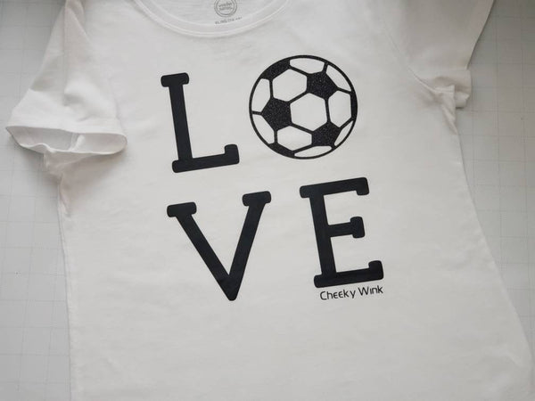 Love Soccer Tee, Cotton, Ladies, Teens, Youth T-shirt - The Cheeky Wink