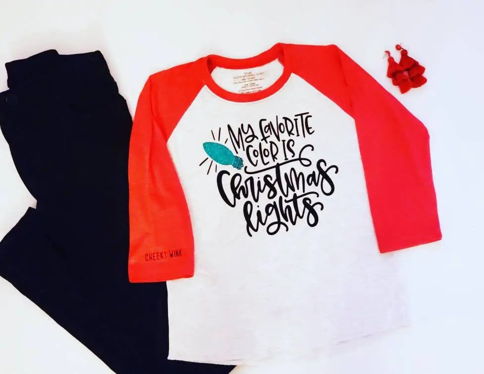 My Favorite Color is Christmas Lights Holiday Tee - The Cheeky Wink