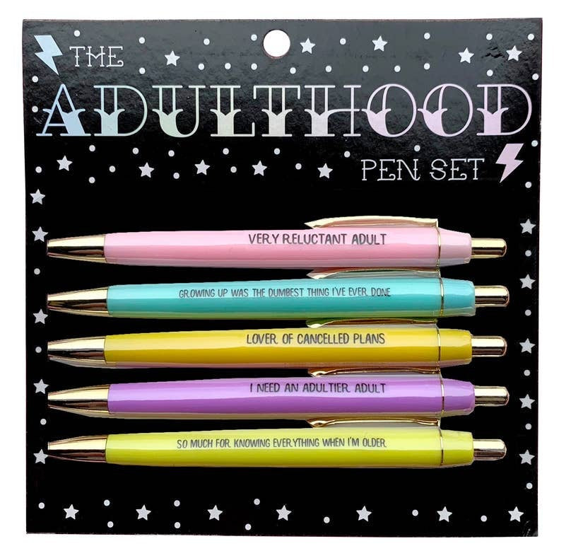 Adulthood Custom Engraved Pen Set. Funny Novelty Hilarious Pen Gift. Office  Supplies.