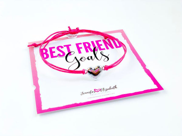 Best Friend Goals Inspirational Carded Sliding Knot Bracelet - The Cheeky Wink