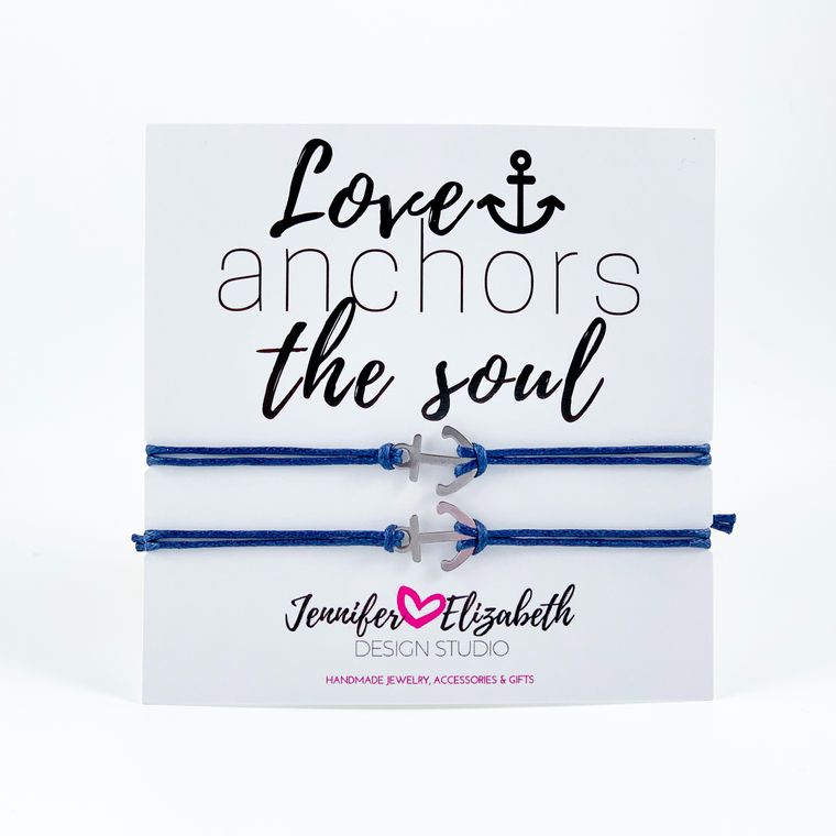 Love Anchors The Soul Inspirational Carded Sliding Knot Bracelet Set - The Cheeky Wink