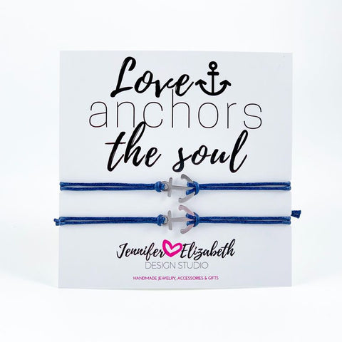 Love Anchors The Soul Inspirational Carded Sliding Knot Bracelet Set - The Cheeky Wink