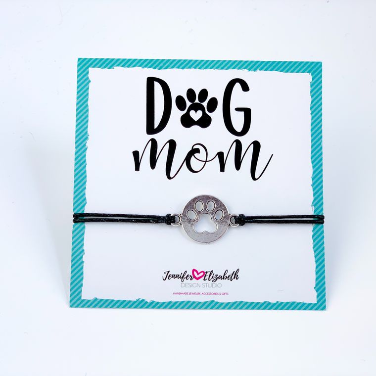 Dog Mom Inspirational Carded Sliding Knot Bracelet - The Cheeky Wink