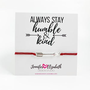 Humble and Kind Inspirational Carded Sliding Knot Bracelet - The Cheeky Wink