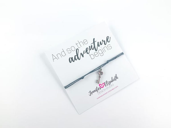 And So the Adventure Begins Inspirational Carded Sliding Knot Bracelet - The Cheeky Wink