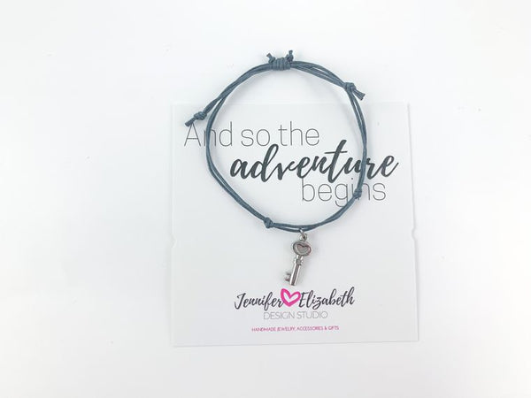 And So the Adventure Begins Inspirational Carded Sliding Knot Bracelet - The Cheeky Wink