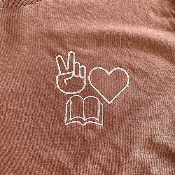 Peace, Love, Books Classic Tee by Kind Cotton