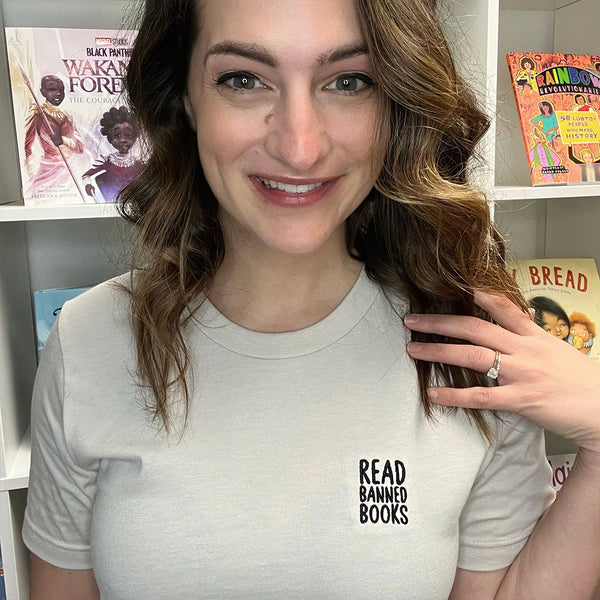 Read Banned Books Embroidered Classic Tee by Kind Cotton