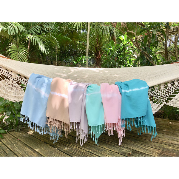 Teal Tie Dye Turkish Beach Towel by SLATE + SALT