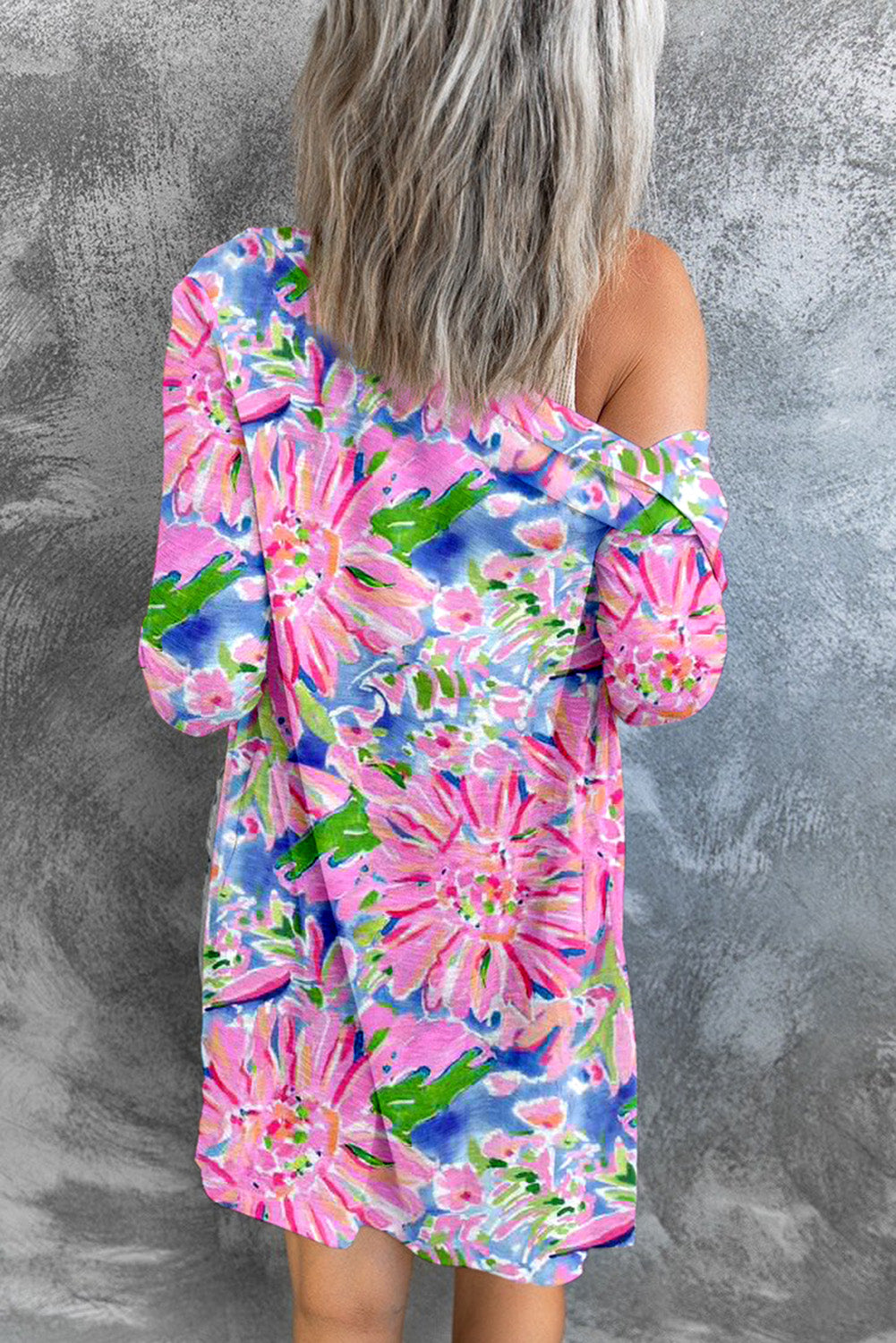 Floral Open Front Long Sleeve Cardigan Trendsi
